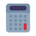 Electronic Portable Calculator School Supplies, Educational and Back to School Elements Flat Style Vector Illustration Royalty Free Stock Photo