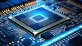 Electronic processor, computer hardware, motherboard Royalty Free Stock Photo