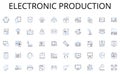 Electronic production line icons collection. Learning, Development, Education, Training, Workshop, Convention