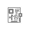 electronic, protoboard icon. Element of robotics engineering for mobile concept and web apps icon. Thin line icon for website