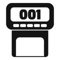 Electronic queue management system showing number one display icon