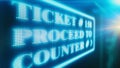 Electronic queue management system, ticket number proceed to counter message
