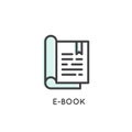 Electronic Reader with Bookmark Vector Simple Icon