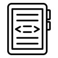 Electronic reader icon, outline style