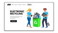 Electronic Recycling Trashcan With Gadgets Vector