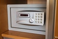 Electronic safe in hotel`s wardrobe Royalty Free Stock Photo