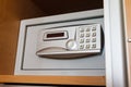 Electronic safe in hotel`s wardrobe Royalty Free Stock Photo