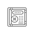 Electronic safe, personal protection, cryptography line icon. Royalty Free Stock Photo