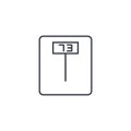 Electronic scales, fitness, health thin line icon. Linear vector symbol