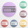Electronic scales for products badge color set icon. Simple glyph, flat vector of web icons for ui and ux, website or mobile Royalty Free Stock Photo