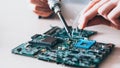 Electronic science hardware diagnostics soldering Royalty Free Stock Photo