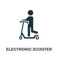 Electronic Scooter icon. Monochrome sign from big city life collection. Creative Electronic Scooter icon illustration Royalty Free Stock Photo