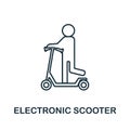 Electronic Scooter icon. Line element from big city life collection. Linear Electronic Scooter icon sign for web design Royalty Free Stock Photo