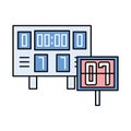 Electronic scoreboard sport with number pallete