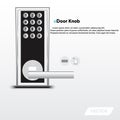 Electronic security door knob, Modern design, Vector, Illustration