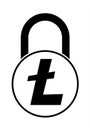 Electronic security lock of litecoin , vector icon. vector disign.