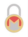 Electronic security lock of monero ,vector icon. vector disign.