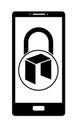 Electronic security lock of neo on a phone screen Royalty Free Stock Photo