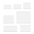Electronic shelf label with transparent screen. Mockup set. Isolated white e-paper display for retail store price tags. Mock-up
