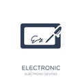 electronic signature icon. Trendy flat vector electronic signatu