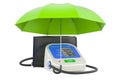 Electronic sphygmomanometer under umbrella, 3D rendering