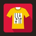 Electronic t-shirt icon, flat style