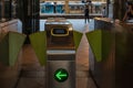 Electronic Tap On Tap Off ticket gate system at Flinders Station in Melbourne Royalty Free Stock Photo