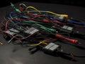 A set of electronic test leads used to measure voltage and current in circuits created with Generative AI Royalty Free Stock Photo