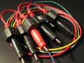A set of electronic test leads used to measure voltage and current in circuits created with Generative AI Royalty Free Stock Photo