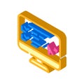 Electronic test result isometric icon vector illustration