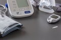 Electronic tonometer, mask and glucometer