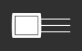 Electronic transistors vector icon in black background. Transistor symbol illustration Royalty Free Stock Photo