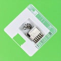 Electronic USB-C Port Component in Packaging Royalty Free Stock Photo