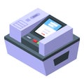 Electronic voiting device icon isometric vector. Vote election