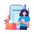 Electronic voting flat style illustration vector design Royalty Free Stock Photo