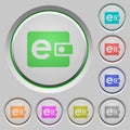 Electronic wallet push buttons Royalty Free Stock Photo