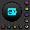 Electronic wallet dark push buttons with color icons Royalty Free Stock Photo