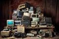 electronic waste collection, including old phones and laptops