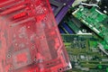 Electronic waste of mainboard computer - old computer circuit boards Royalty Free Stock Photo