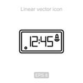 Electronic watch. Linear vector icon.