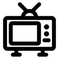 Electronics appliance, retro tv Bold Outline vector icon which can be easily modified do edit