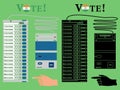 Electronics Ballot box India colored. Without outline and black fill.