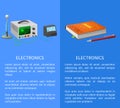 Electronics Banner with Place for Text on Blue Royalty Free Stock Photo