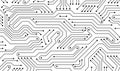 Electronics board. Circuit board electronic hi tech pattern. Vector abstract computer chip. Black monochrome background