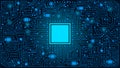 Electronics board. High tech circuit board vector background. Artificial intelligence circuit line style. Smart network