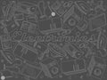 Electronics chalk line art design vector illustration