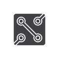 Electronics circuit icon vector, filled flat sign, solid pictogram isolated on white. Royalty Free Stock Photo