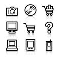 Electronics contour web icons Royalty Free Stock Photo