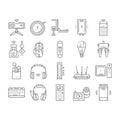 Electronics Digital Technology Icons Set Vector . Royalty Free Stock Photo