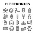 Electronics Digital Technology Icons Set Vector Royalty Free Stock Photo